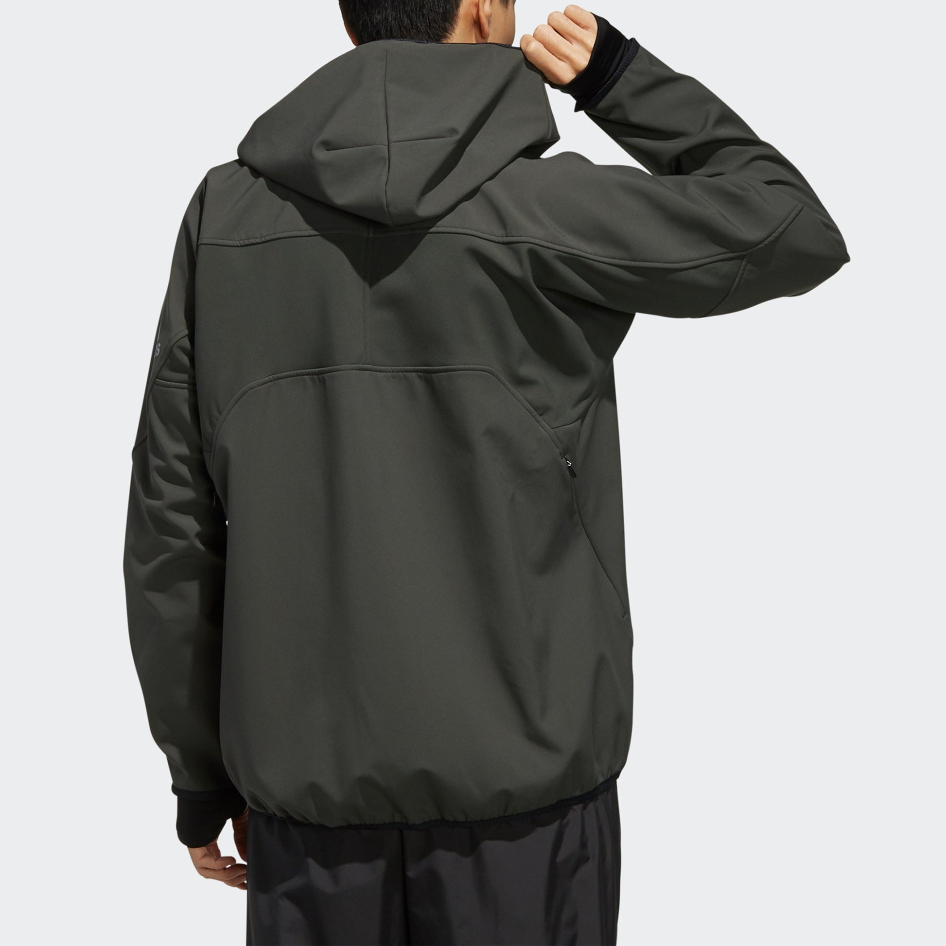 adidas Windproof Fleece Lined Stay Warm Hooded Jacket Brown ED3727