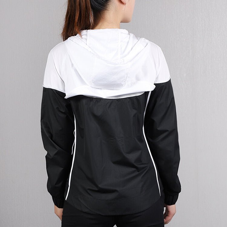 (WMNS) Nike Sports Windproof Colorblock Hooded Jacket Black White Black-white BQ4716-011