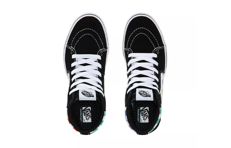 Vans Youth Checkerboard Comfycush SK8-Hi Youth Multi-Color Checkboard 'Black' VN0A4UVXU09