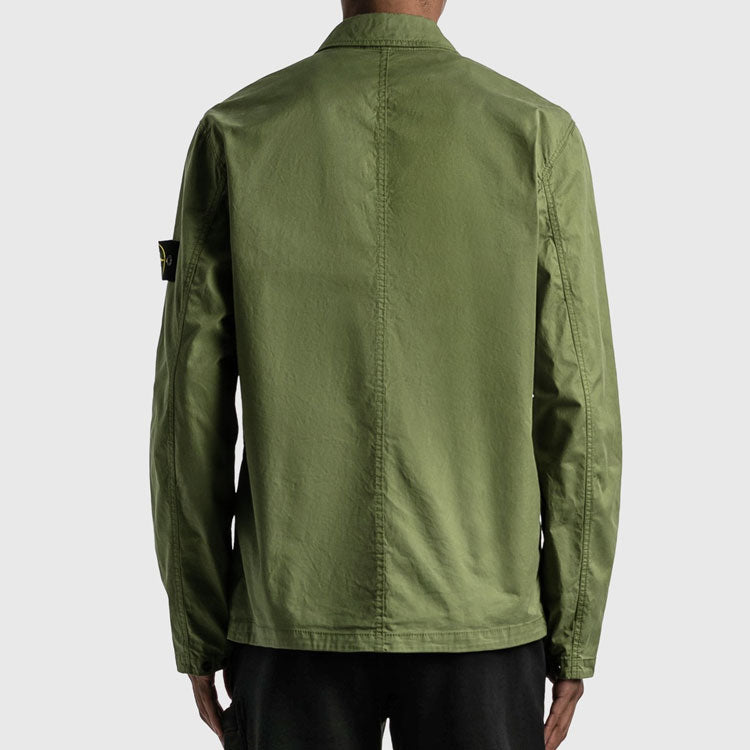 STONE ISLAND Supima Cotton Shirt Jacket 'Olive' 761512619-V0058