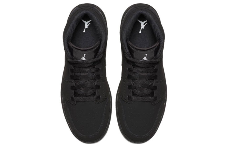 (GS) Air Jordan 1 Mid 'Black' 554725-040