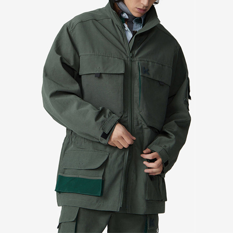 Men's KENZO K Embroidered Large Version Cargo Multiple Pockets Jacket Green FA65OU3051NA-54
