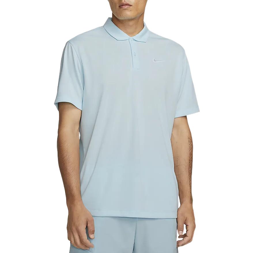 Men's Nike Lapel Solid Color Pullover Short Sleeve Glacier Blue Polo Shirt DH0858-474