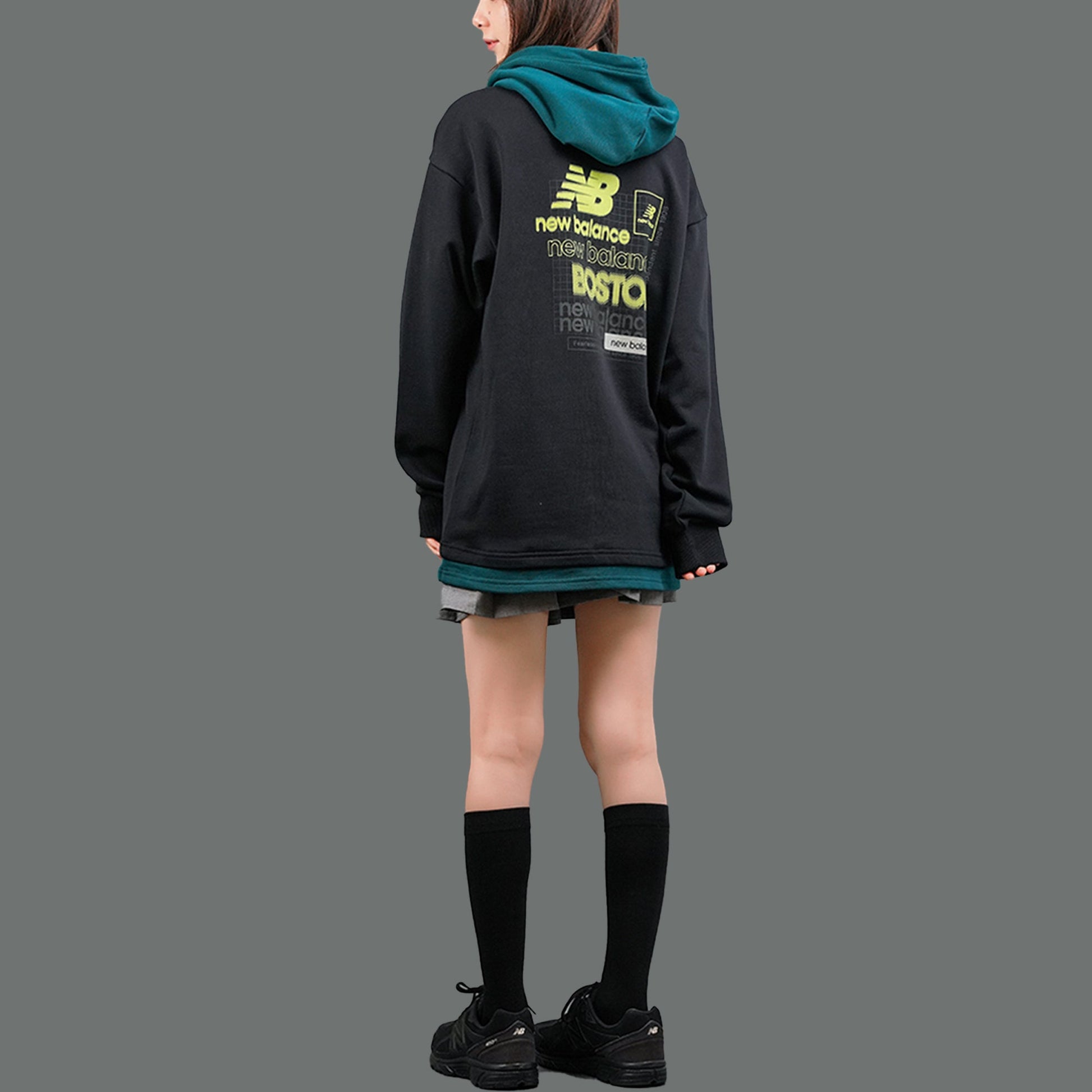 New Balance Splicing Hooded Knit Pullover Casual Sports Black NCA33031-BK