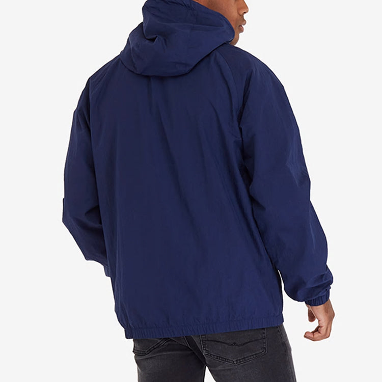 Nike Logo Half Zipper hooded Pullover Jacket Navy Blue AR2213-410
