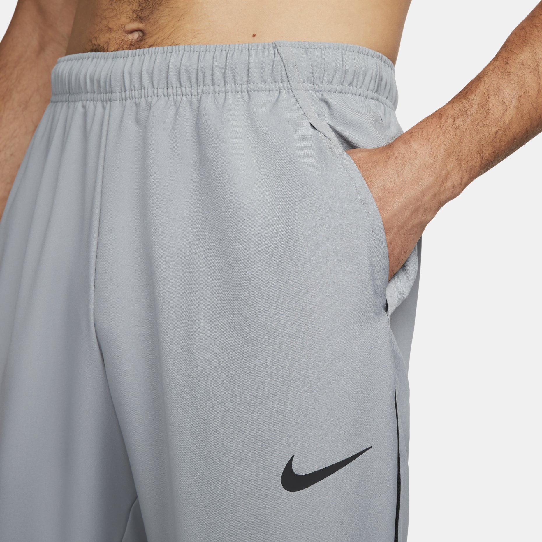 Men's Nike Dri-FIT Solid Color Logo Straight Breathable Sports Pants/Trousers/Joggers Gray DM6627-073