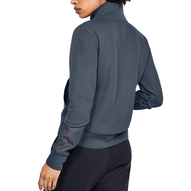 (WMNS) Under Armour Splicing Pocket High Collar Gray 1348546-044