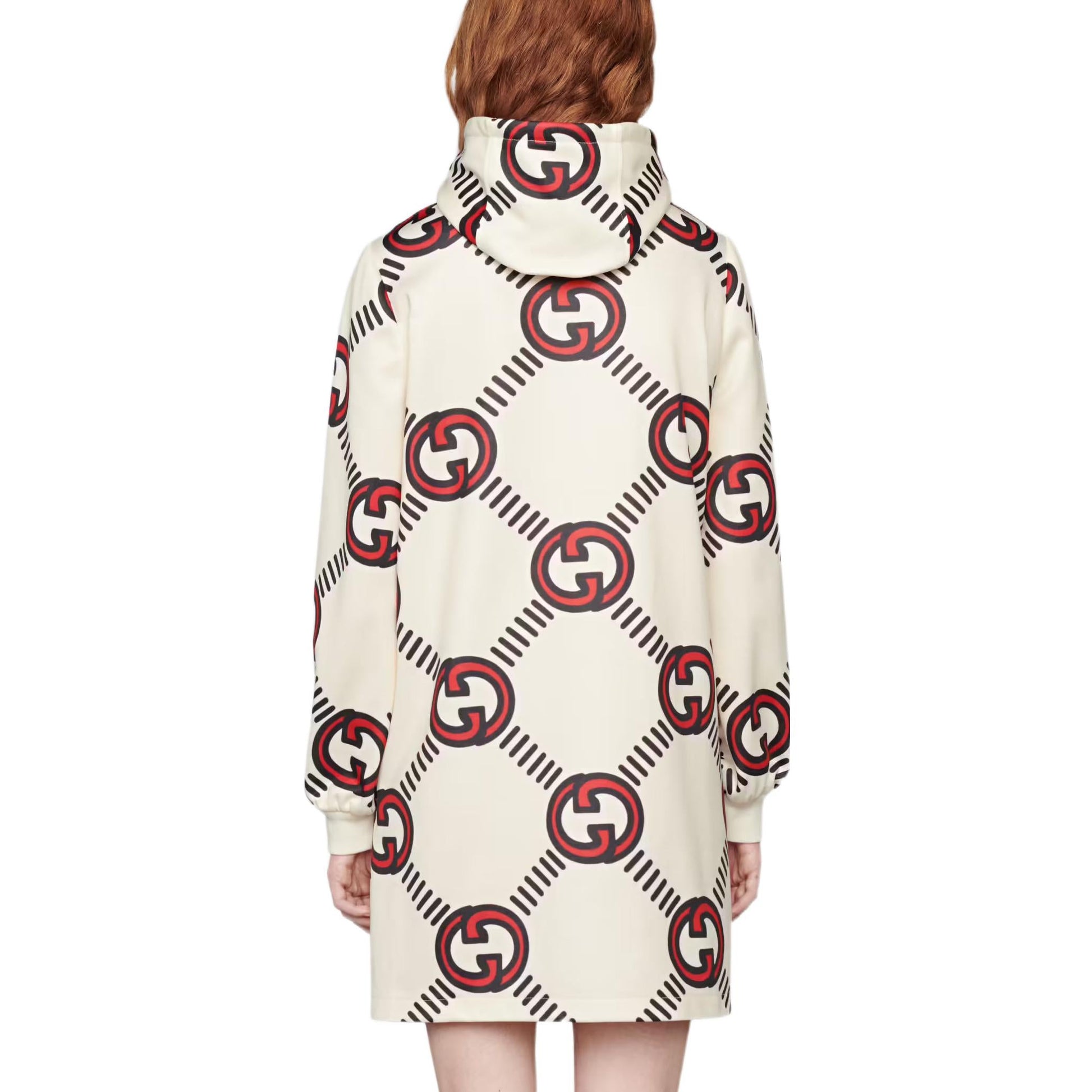 (WMNS) Gucci Interlocking G technical jersey dress 'White Red' 681269-XJD1H-9118