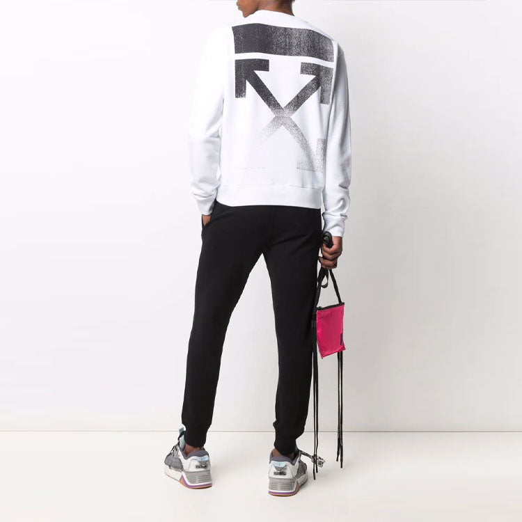 Men's Off-White SS21 Solid Color logo Sports Pants/Trousers/Joggers Black OMCH035F21FLE0011001
