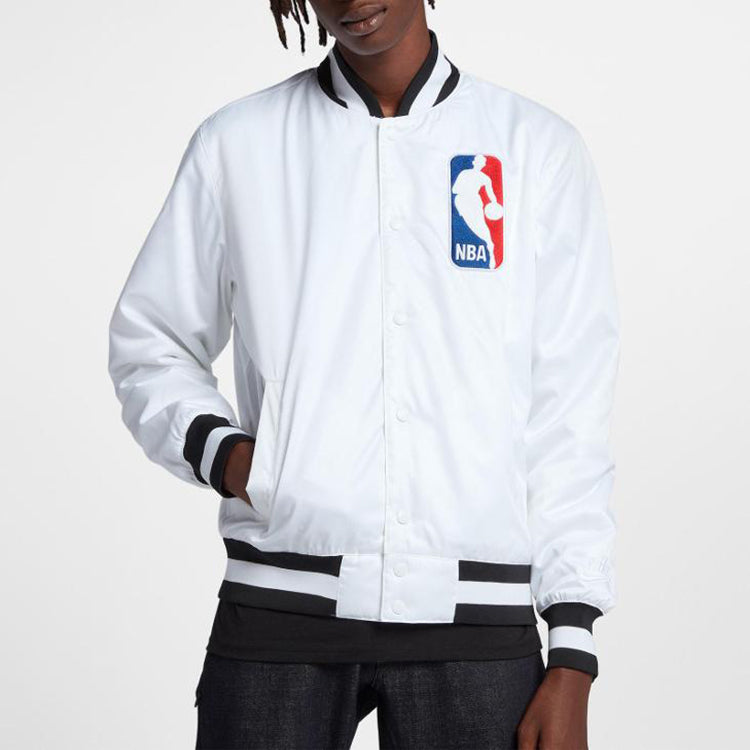 Nike SB x NBA Bomber Crossover Skateboard Casual Sports baseball uniform Jacket White AH3393-100