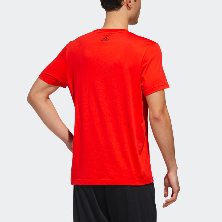 Men's adidas GFX T 2 Sports Short Sleeve Red T-Shirt EK4729