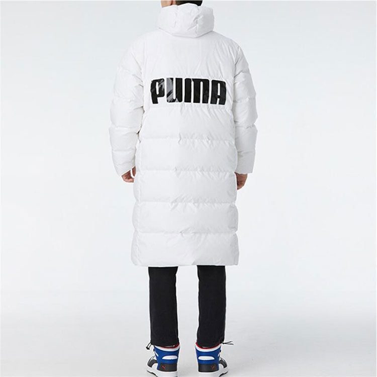 PUMA Long Oversized Down Jacket 'White Black' 585403-02