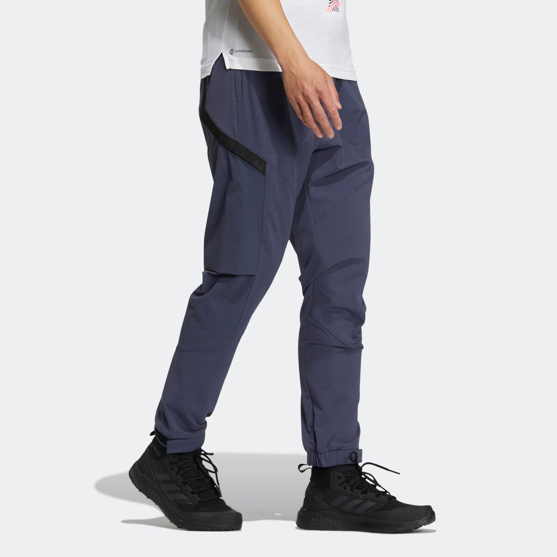 Men's adidas Terrex Voyg Pants Solid Color Embroidered Logo Sun Protection Sports Pants/Trousers/Joggers Blue IC8171