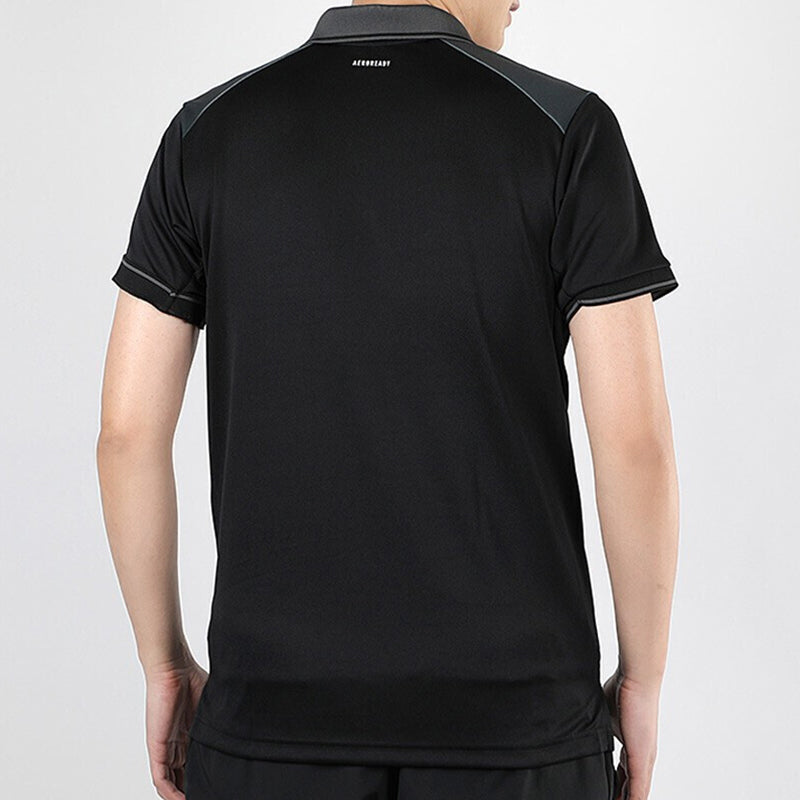 adidas Casual Sports Training Breathable Short Sleeve Polo Shirt Black FN1451