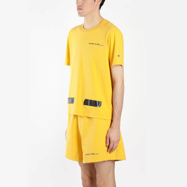 Off-White x Champion MENS Virgil Abloh Champion Tee Yellow OMAA029S188740506010
