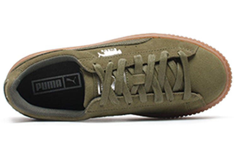 (WMNS) PUMA Suede Platform Olive Green 365109-03