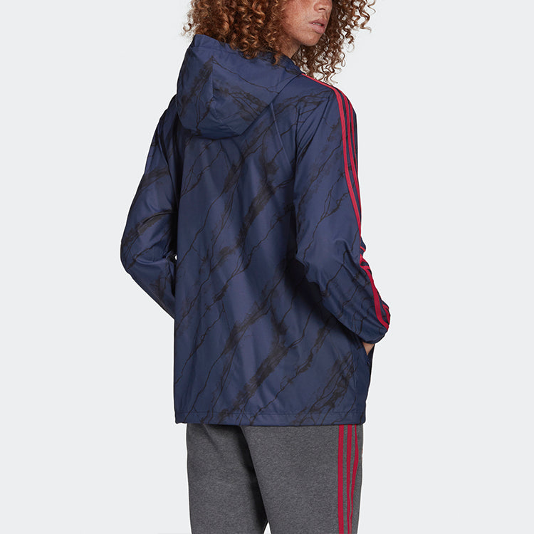 adidas Afc Windbreakr England Arsenal Casual Football Hooded Jacket For Men Indigo FQ6932
