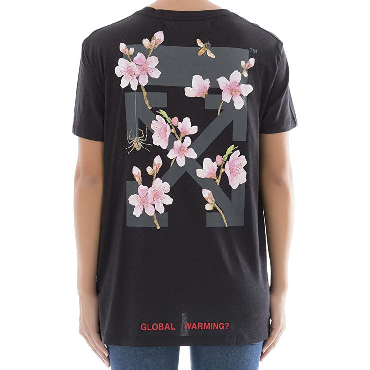 (WMNS) Off-White Back Cherry Blossoms Arrows Sketch Print Short Sleeve OWAA029E170020491088
