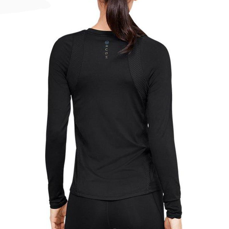 (WMNS) Under Armour Rush Training Sports Long Sleeves Black 1355582-001