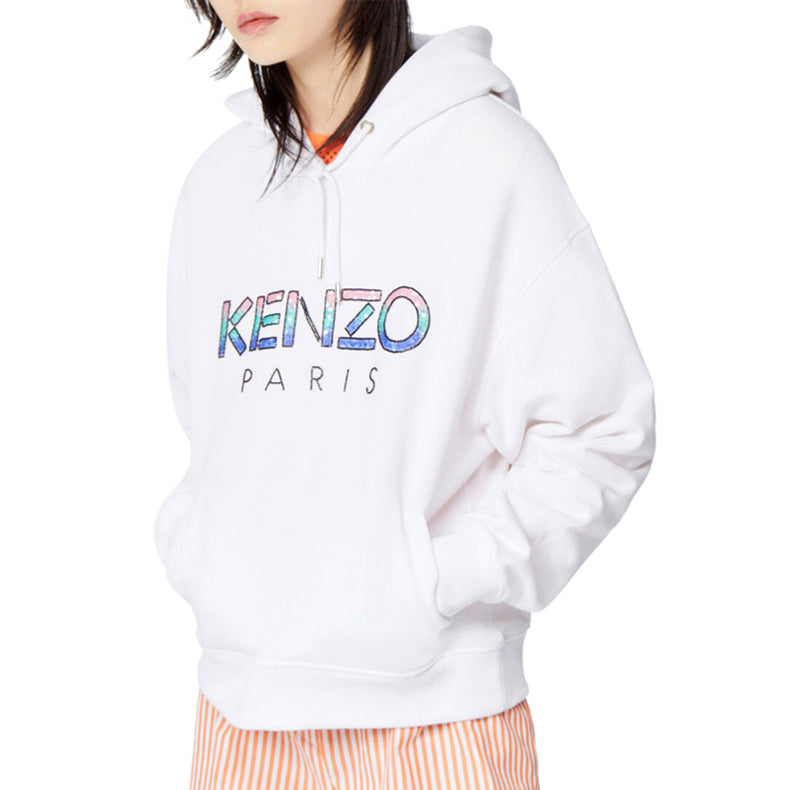 (WMNS) KENZO White Alphabet Logo Pattern Hoodie 'White' FA52SW866962-01