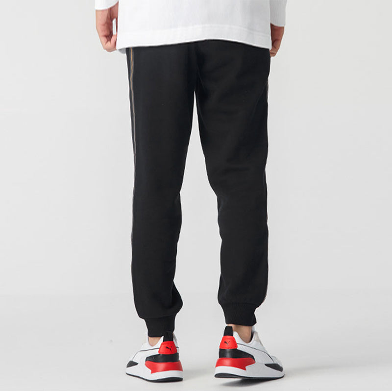PUMA Metallic Nights Tape logo Printed Knitting Sports Trouser Men Black 587142-01