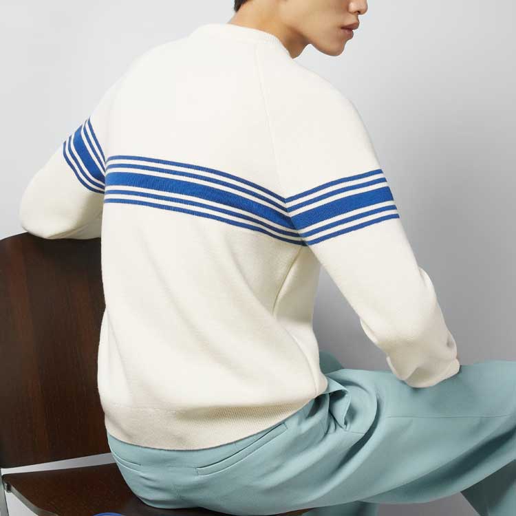 Gucci Knit Wool Sweater With Square GG 'Ivory Blue' 763398-XKDO1-9174
