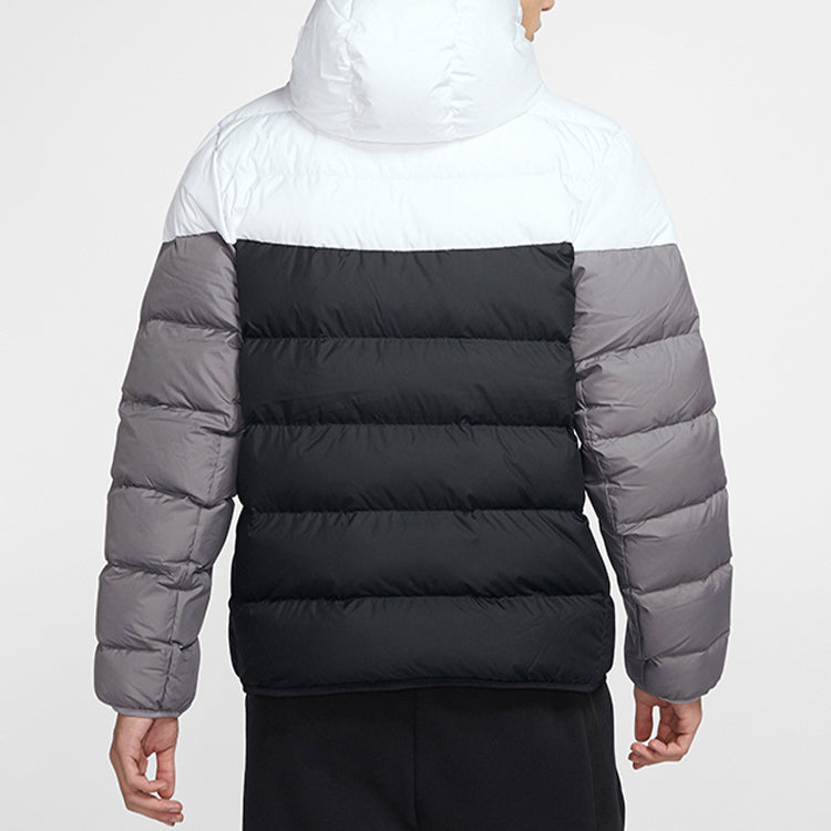 Nike Sportswear NSW Down Fill Colorblock Casual Sports Hooded Jacket Down Jacket Black White CU0226-100