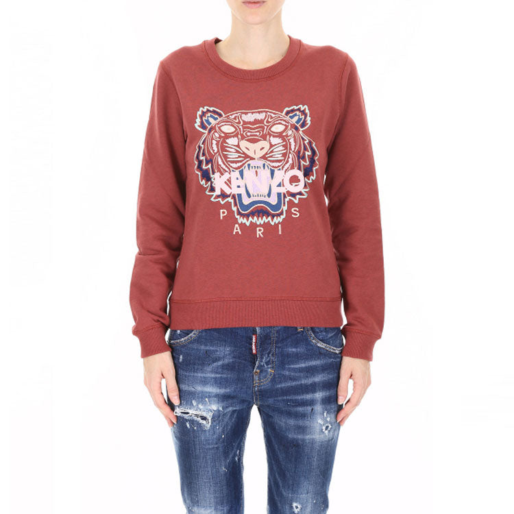 (WMNS) KENZO SS21 Tiger Head Printing Long Sleeves Hoodie Red F862SW7054XA-88