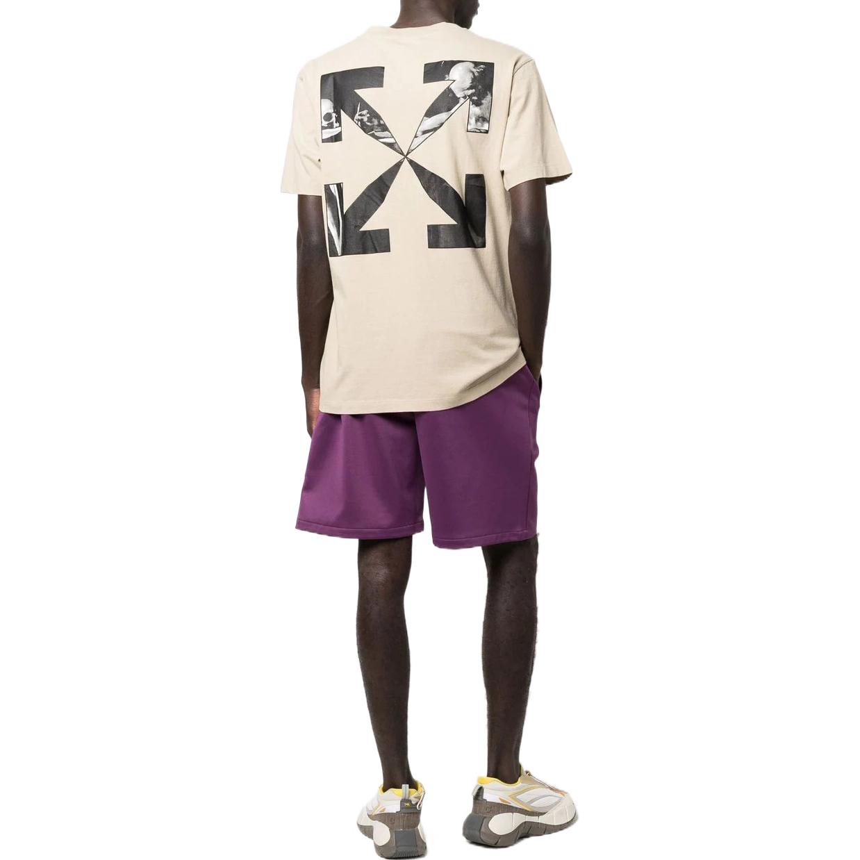 Off-White SS22 Logo Round Neck Printing Short Sleeve Beige OMAA027S22JER0051710