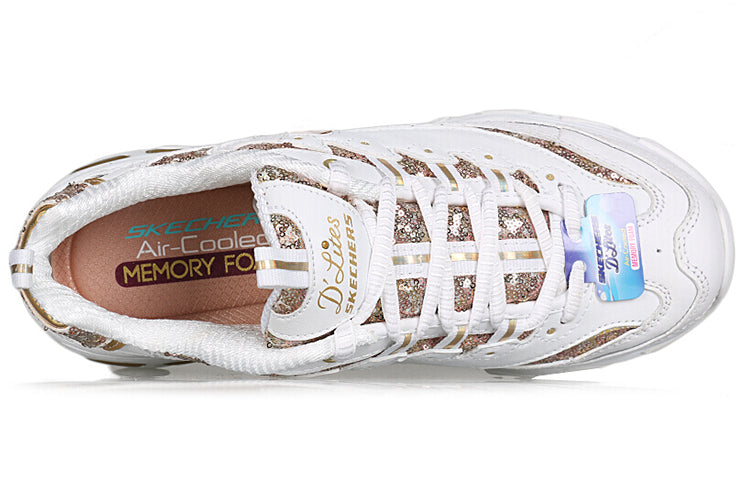 (WMNS) Skechers D'Lites Low-Top Daddy Shoes White/Gold 11916-WGD