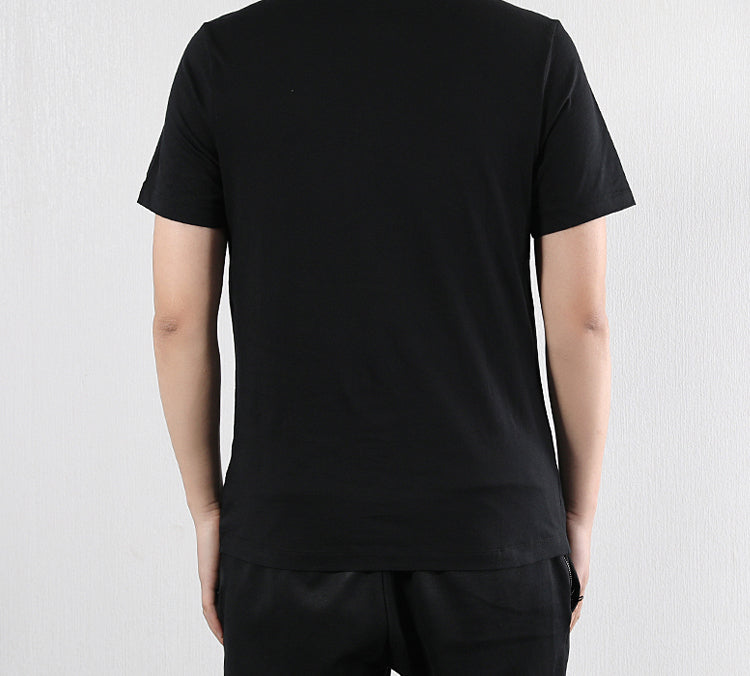 Nike Sportswear Classic Logo Red Printing Round Neck Short Sleeve Black AR5005-013