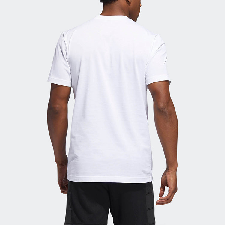 adidas Harden Geek Up Printing Sports Round Neck Short Sleeve White DU6292
