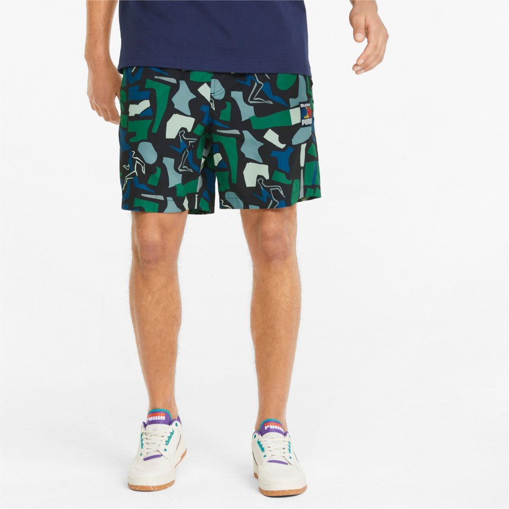 PUMA X Butter Goods Allover Printed Shorts 'Green' 534269-50
