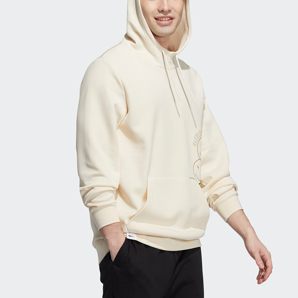 Men's adidas neo x SMILEY Crossover U Csmly Sw Smiling Face Printing Pullover Sports Creamy White HE7956