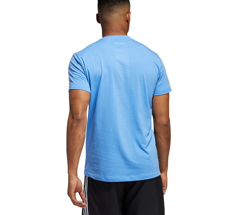 adidas Run It Tee Soft Sports Round Neck Short Sleeve Blue EJ8086