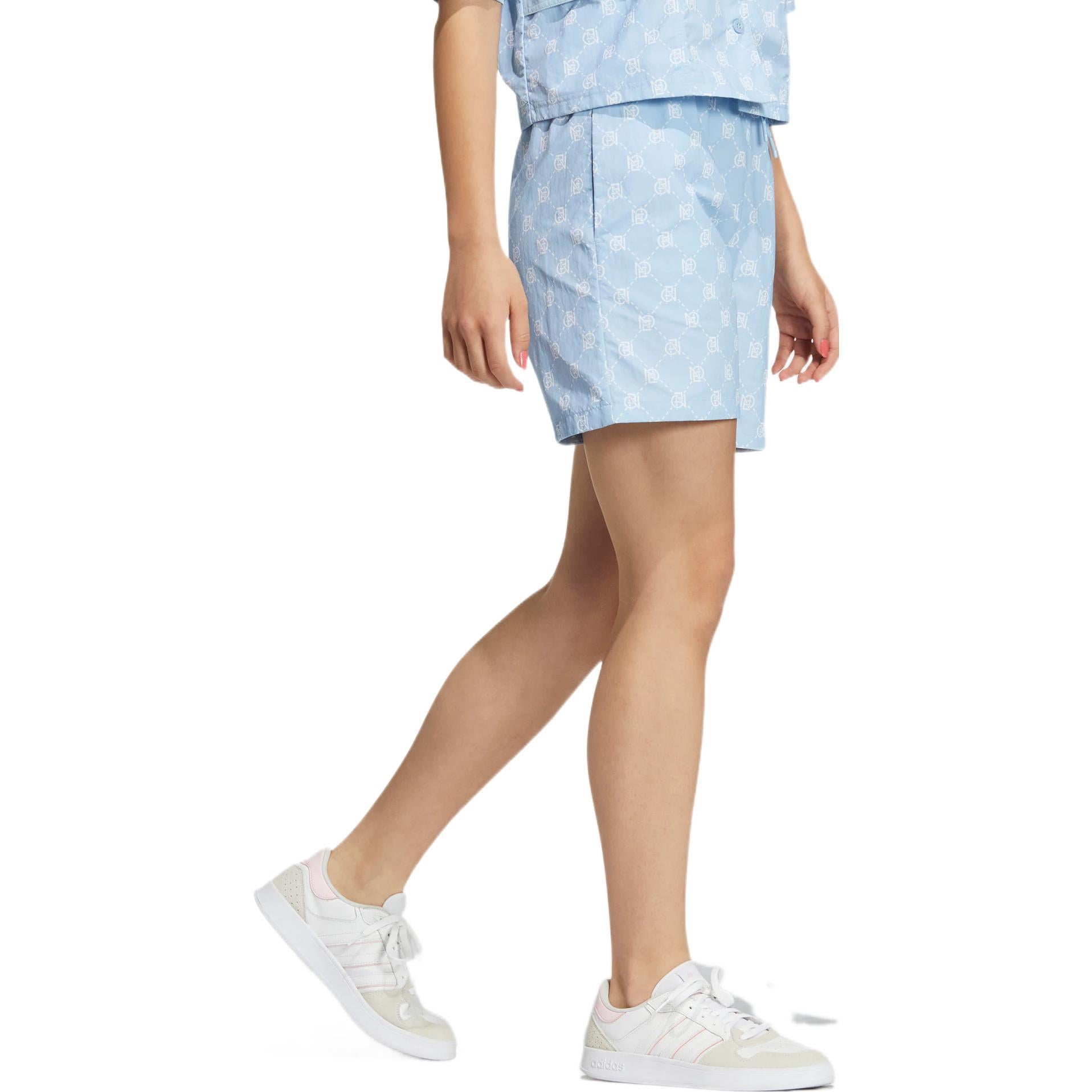 (WMNS) adidas Neo Pattern Printing Lacing Casual Sports Shorts 'Blue' IB5843