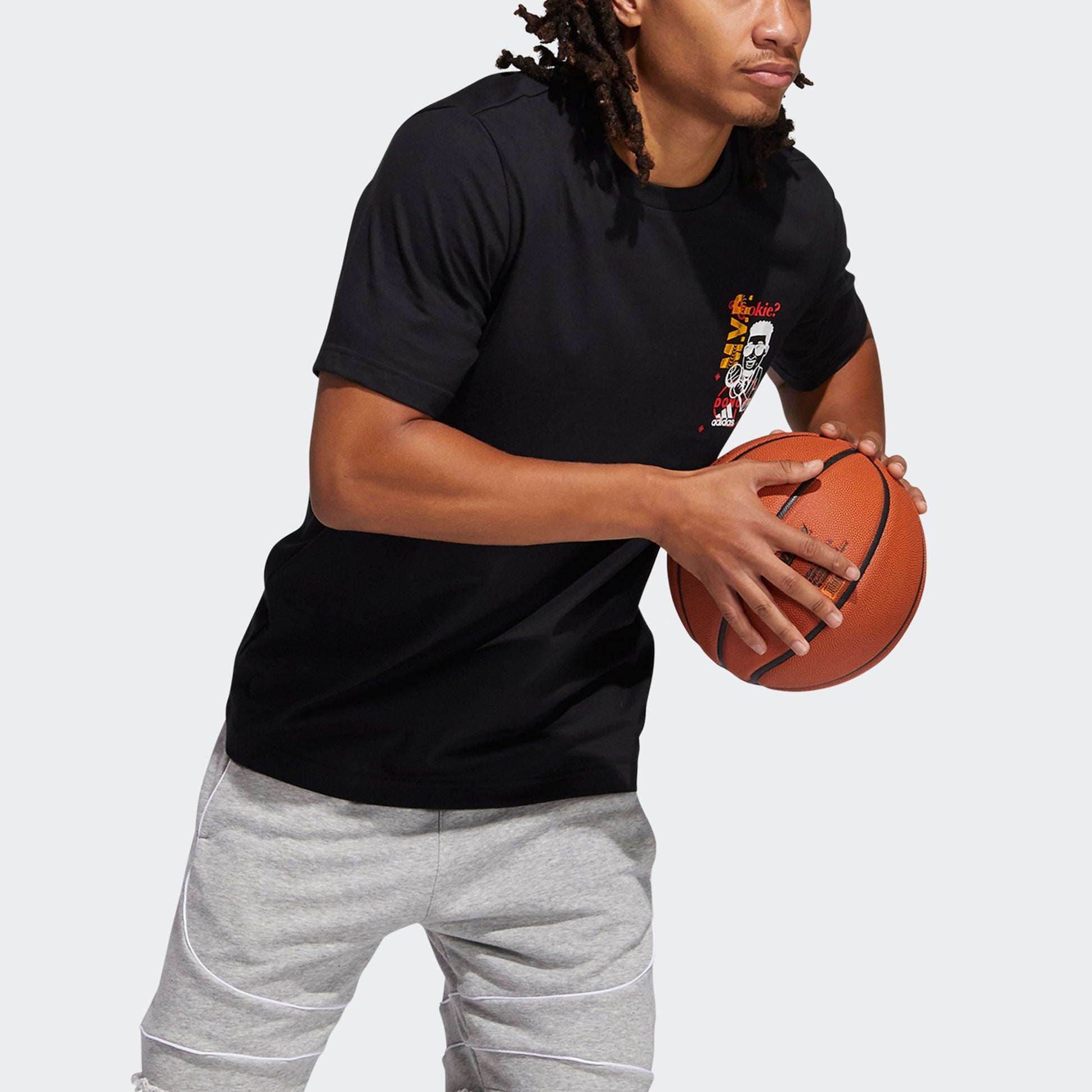 adidas Don Avt. Rook Basketball Sports Printing Round Neck Short Sleeve Black GP3437