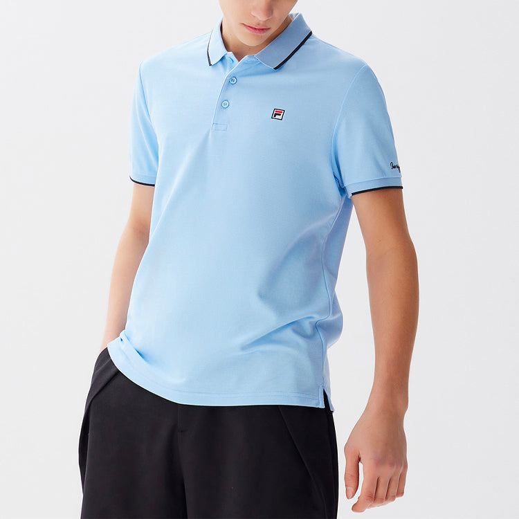 FILA Logo Embroidered Casual Short Sleeve Polo Shirt Blue F11M128116F-LB