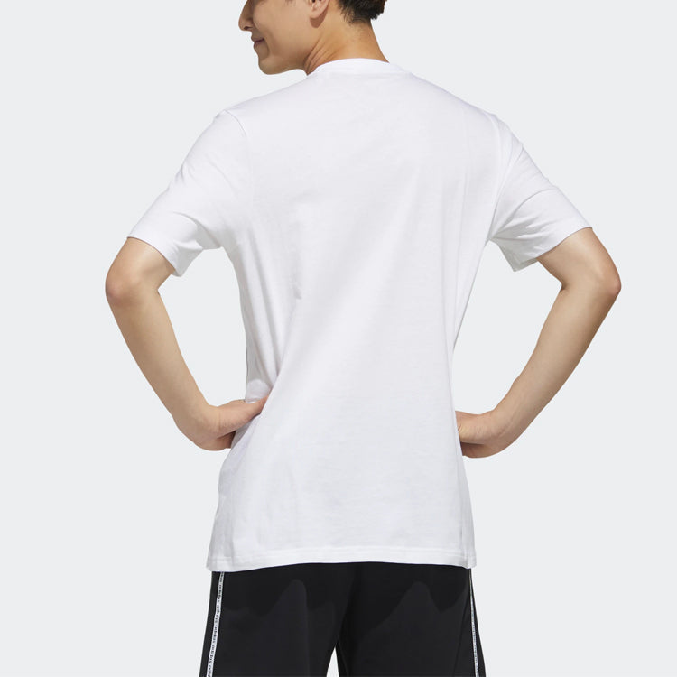 adidas Training Running Sports Round Neck Short Sleeve White FS9758