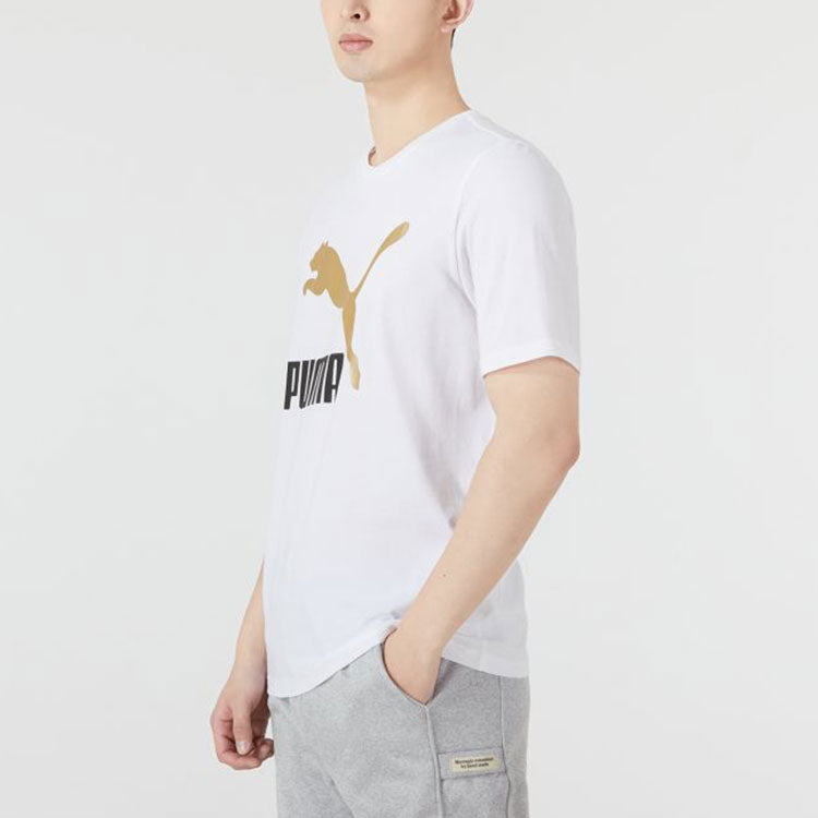 PUMA Classics Logo Metallic Tee 'White' 536345-02