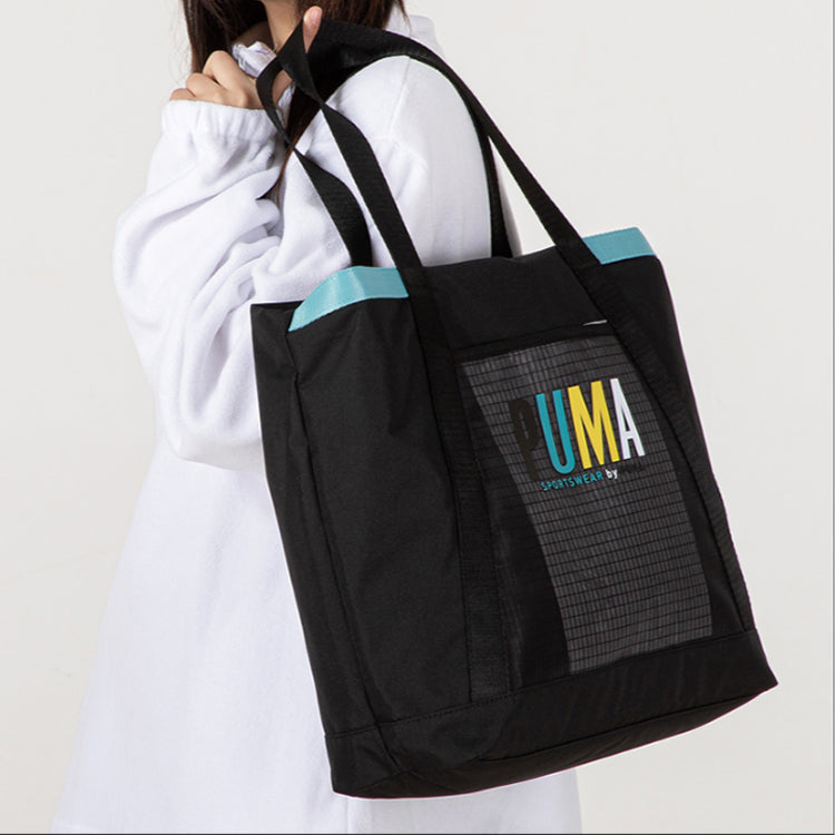 (WMNS) PUMA Prime Street Large Shopper Bag 'Black Blue White Yellow' 078754-01