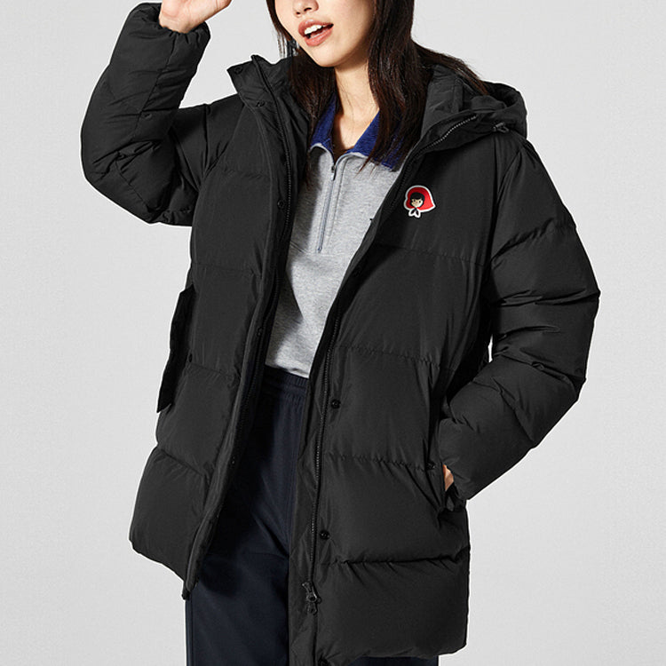 (WMNS) Skechers Graphic Hooded Down Jacket 'Red Black' L422W091