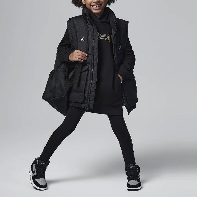 (GS) Air Jordan Take Flight Shine Pullover Dress 'Black' 35C893-023