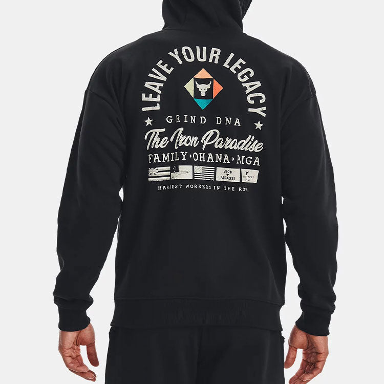 Under Armour Project Rock Heavyweight Terry Full-Zip Hoodie 'Black' 1377436-001