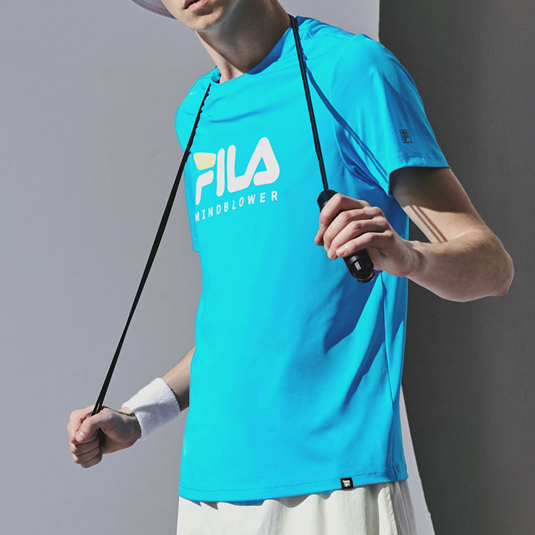 FILA Alphabet Printing Short Sleeve Blue A11M022103F-BU