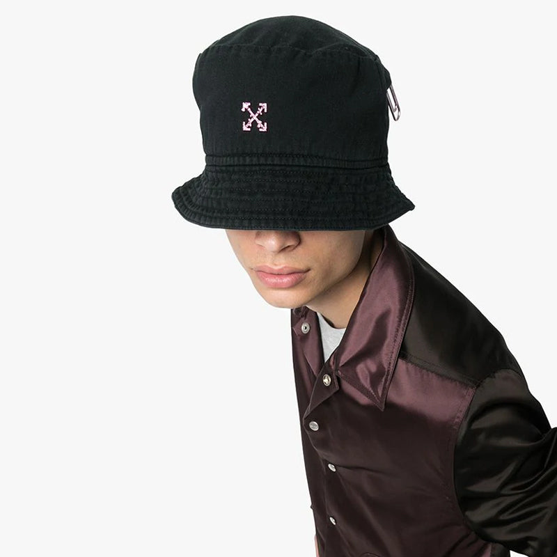 Off-White Pink Arrow Fisherman's hat Black OMLA010S204000241028