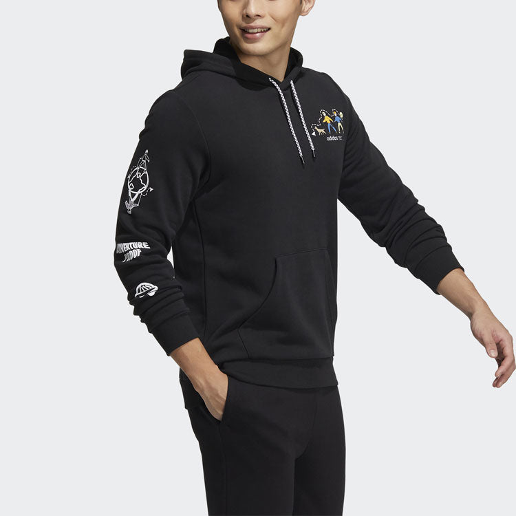 Men's adidas neo Illustration Printing Sports Black HG6589