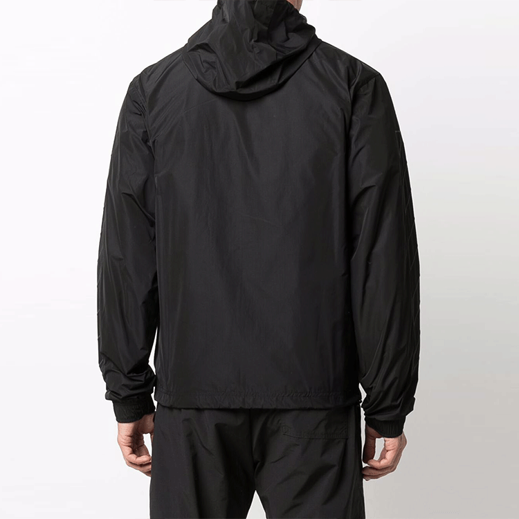 Off-White Sports Zipper Hooded Jacket Loose Fit Black OMBD039C99FAB0011010
