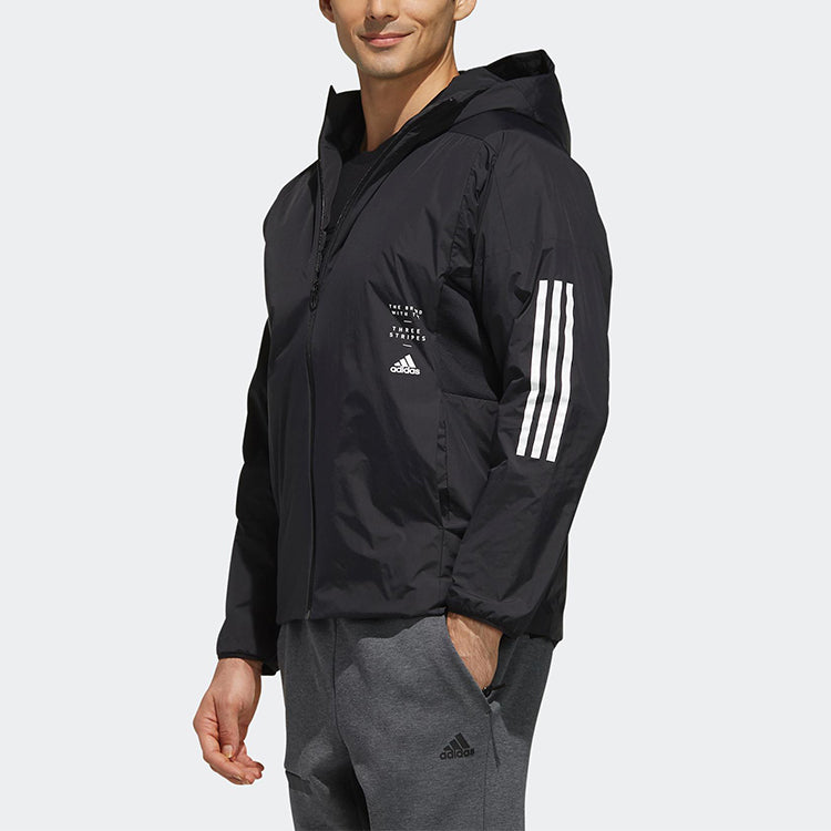 adidas Sports Woven hooded Logo Jacket Black ED1900