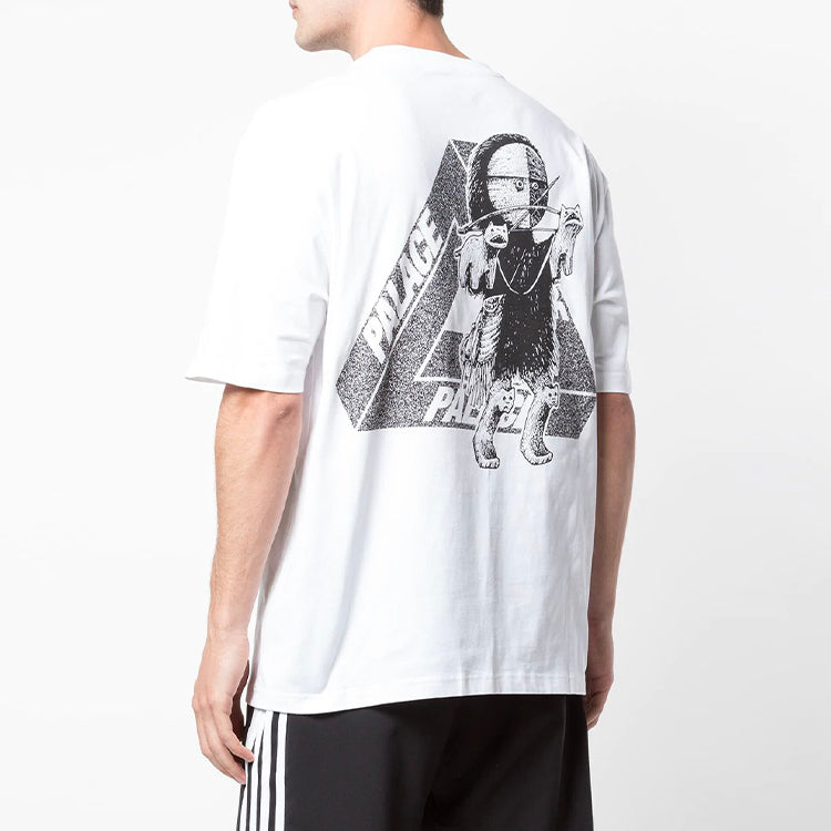 PALACE U Figure Black Back Printing Short Sleeve Unisex White P17TS106